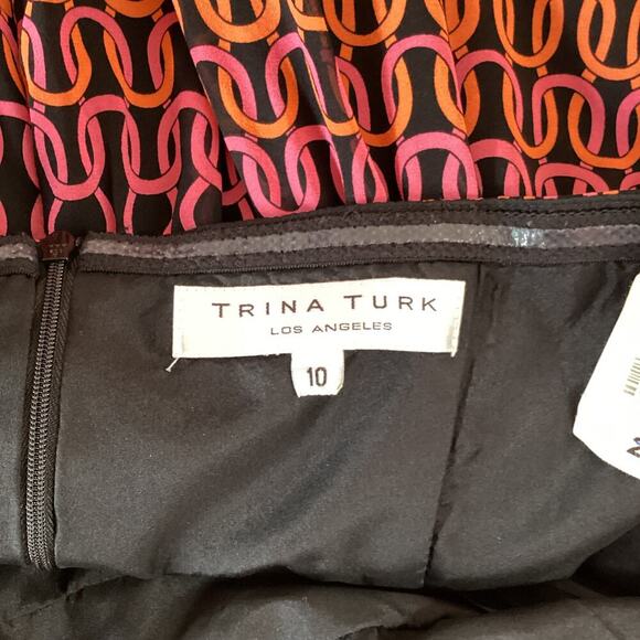 TRINA TURK Silk Dress the Campania Loop Halter Cocktail Dress Women's Size 10 - Picture 15 of 16